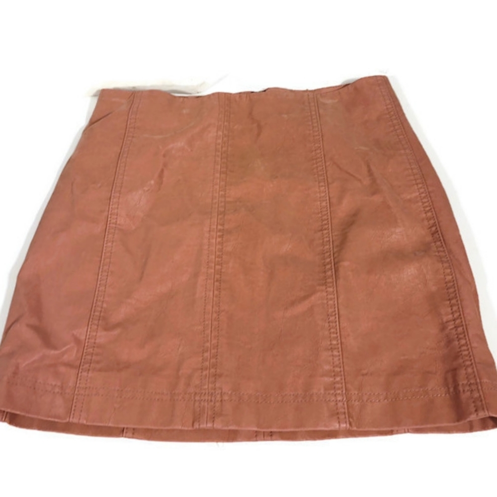 Free People Dark Rose Pink Modern Femme Vegan Suede Mini Pencil Skirt Size 4 - Picture 9 of 12